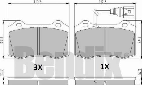 BENDIX 510869 - Kit de plaquettes de frein, frein à disque cwaw.fr