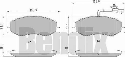 BENDIX 510865 - Kit de plaquettes de frein, frein à disque cwaw.fr