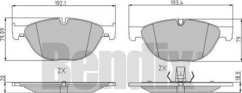 BENDIX 510860 - Kit de plaquettes de frein, frein à disque cwaw.fr