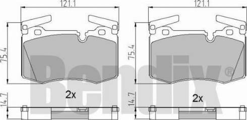 BENDIX 510861 - Kit de plaquettes de frein, frein à disque cwaw.fr