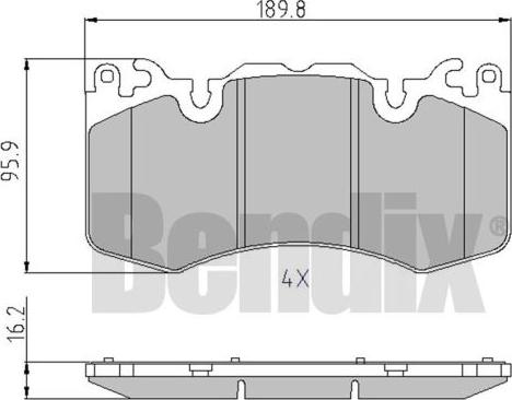 BENDIX 510863 - Kit de plaquettes de frein, frein à disque cwaw.fr