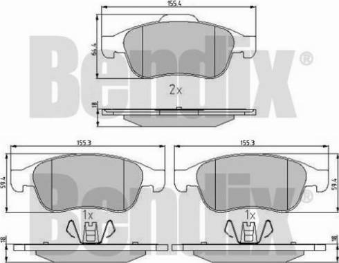 BENDIX 510867 - Kit de plaquettes de frein, frein à disque cwaw.fr