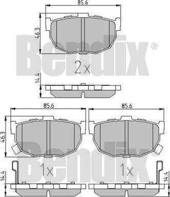 BENDIX 510806 - Kit de plaquettes de frein, frein à disque cwaw.fr