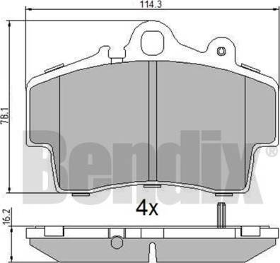 BENDIX 510801 - Kit de plaquettes de frein, frein à disque cwaw.fr