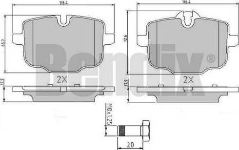 BENDIX 510803 - Kit de plaquettes de frein, frein à disque cwaw.fr