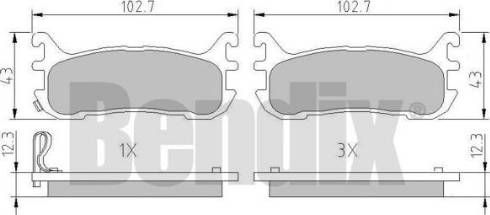 BENDIX 510819 - Kit de plaquettes de frein, frein à disque cwaw.fr