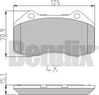 BENDIX 510816 - Kit de plaquettes de frein, frein à disque cwaw.fr