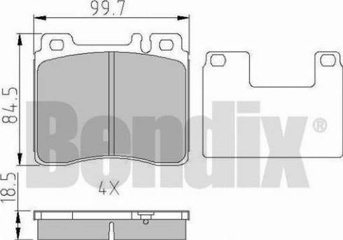 BENDIX 510839 - Kit de plaquettes de frein, frein à disque cwaw.fr