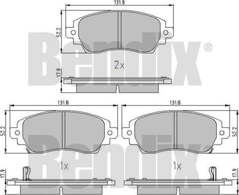 BENDIX 510835 - Kit de plaquettes de frein, frein à disque cwaw.fr