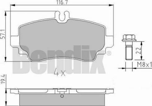 BENDIX 510836 - Kit de plaquettes de frein, frein à disque cwaw.fr