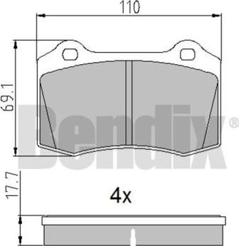 BENDIX 510833 - Kit de plaquettes de frein, frein à disque cwaw.fr