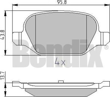 BENDIX 510832 - Kit de plaquettes de frein, frein à disque cwaw.fr