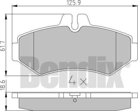 BENDIX 510824 - Kit de plaquettes de frein, frein à disque cwaw.fr