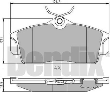 BENDIX 510826 - Kit de plaquettes de frein, frein à disque cwaw.fr