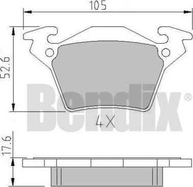 BENDIX 510823 - Kit de plaquettes de frein, frein à disque cwaw.fr