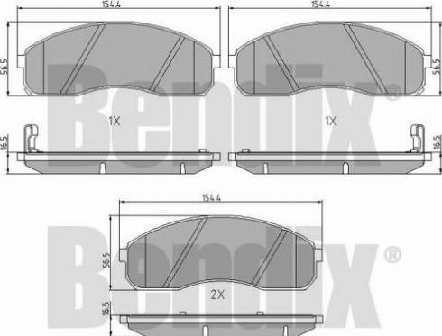 BENDIX 510827 - Kit de plaquettes de frein, frein à disque cwaw.fr