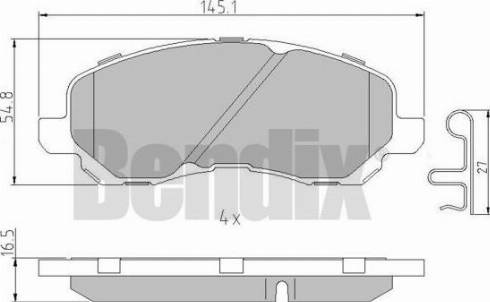 BENDIX 510874 - Kit de plaquettes de frein, frein à disque cwaw.fr