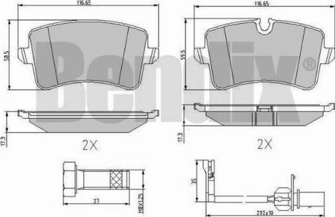 BENDIX 510875 - Kit de plaquettes de frein, frein à disque cwaw.fr