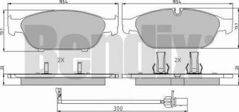 BENDIX 510876 - Kit de plaquettes de frein, frein à disque cwaw.fr