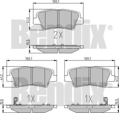 BENDIX 510870 - Kit de plaquettes de frein, frein à disque cwaw.fr