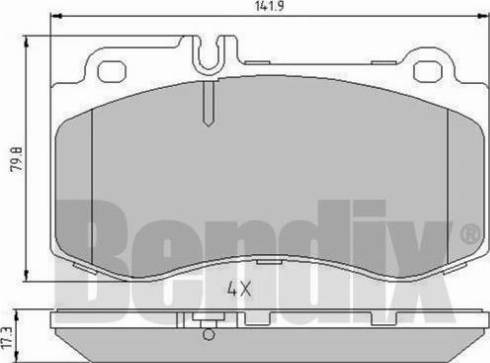 BENDIX 510878 - Kit de plaquettes de frein, frein à disque cwaw.fr