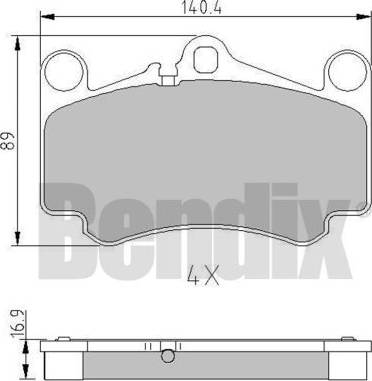 BENDIX 510872 - Kit de plaquettes de frein, frein à disque cwaw.fr