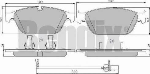 BENDIX 510877 - Kit de plaquettes de frein, frein à disque cwaw.fr