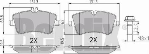 BENDIX 510395 - Kit de plaquettes de frein, frein à disque cwaw.fr