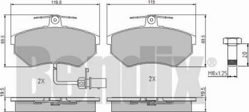 BENDIX 510391 - Kit de plaquettes de frein, frein à disque cwaw.fr