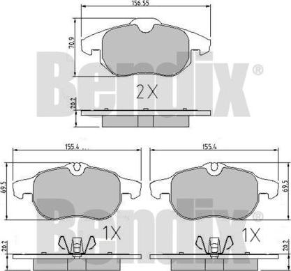 BENDIX 510393 - Kit de plaquettes de frein, frein à disque cwaw.fr