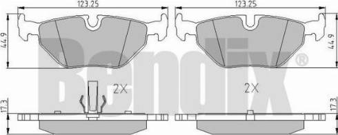 BENDIX 510349 - Kit de plaquettes de frein, frein à disque cwaw.fr