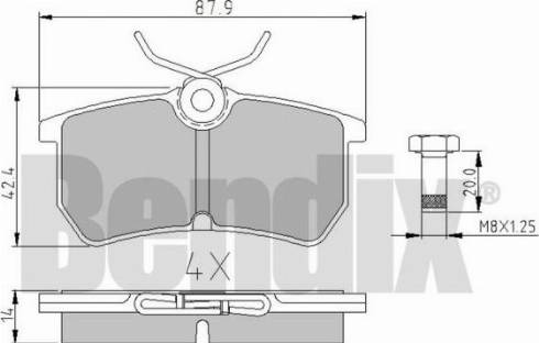 BENDIX 510344 - Kit de plaquettes de frein, frein à disque cwaw.fr