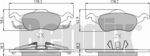 BENDIX 510345 - Kit de plaquettes de frein, frein à disque cwaw.fr