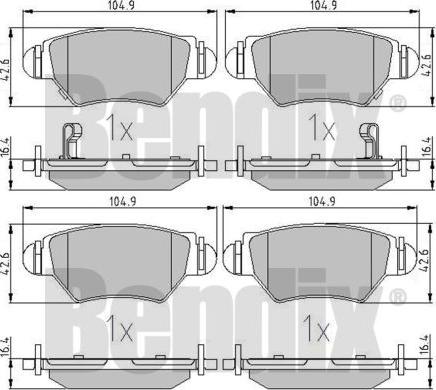 BENDIX 510341 - Kit de plaquettes de frein, frein à disque cwaw.fr