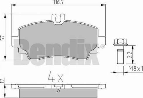 BENDIX 510342 - Kit de plaquettes de frein, frein à disque cwaw.fr