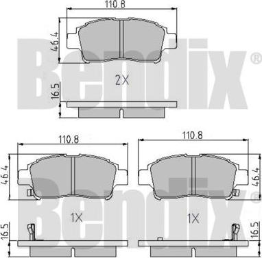 BENDIX 510358 - Kit de plaquettes de frein, frein à disque cwaw.fr