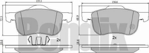 BENDIX 510352 - Kit de plaquettes de frein, frein à disque cwaw.fr