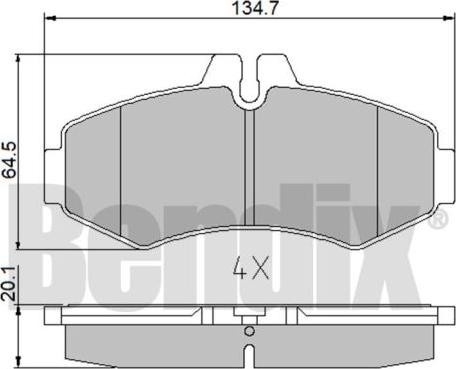 BENDIX 510357 - Kit de plaquettes de frein, frein à disque cwaw.fr