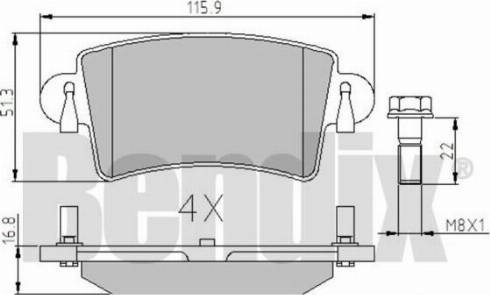 BENDIX 510369 - Kit de plaquettes de frein, frein à disque cwaw.fr