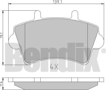 BENDIX 510368 - Kit de plaquettes de frein, frein à disque cwaw.fr