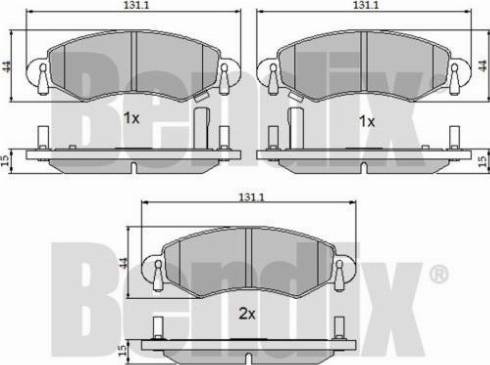 BENDIX 510367 - Kit de plaquettes de frein, frein à disque cwaw.fr