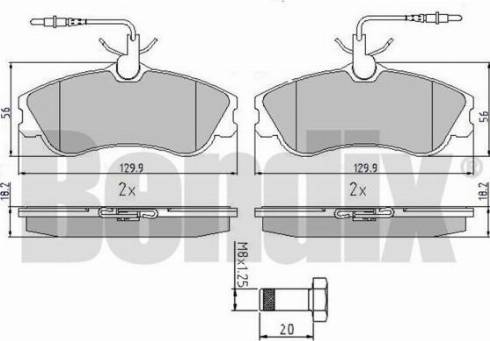 BENDIX 510306 - Kit de plaquettes de frein, frein à disque cwaw.fr