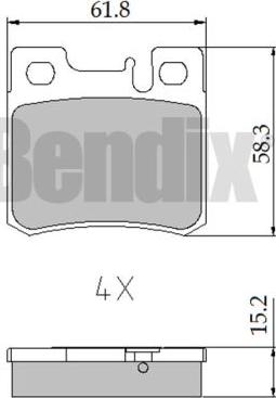 BENDIX 510300 - Kit de plaquettes de frein, frein à disque cwaw.fr