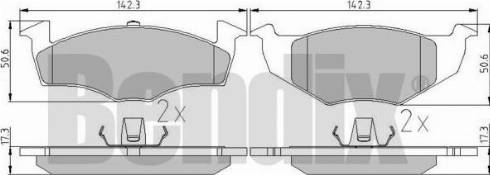 BENDIX 510307 - Kit de plaquettes de frein, frein à disque cwaw.fr