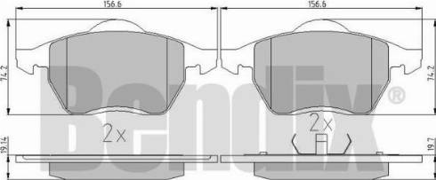 BENDIX 510319 - Kit de plaquettes de frein, frein à disque cwaw.fr