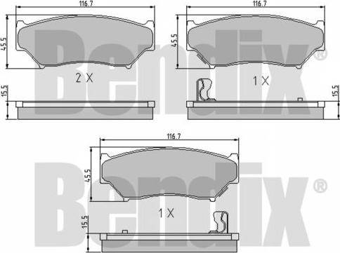 BENDIX 510310 - Kit de plaquettes de frein, frein à disque cwaw.fr