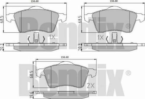 BENDIX 510318 - Kit de plaquettes de frein, frein à disque cwaw.fr