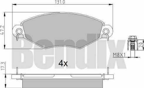 BENDIX 510384 - Kit de plaquettes de frein, frein à disque cwaw.fr