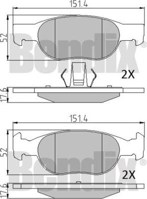 BENDIX 510385 - Kit de plaquettes de frein, frein à disque cwaw.fr