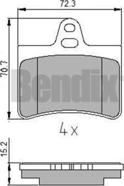 BENDIX 510380 - Kit de plaquettes de frein, frein à disque cwaw.fr